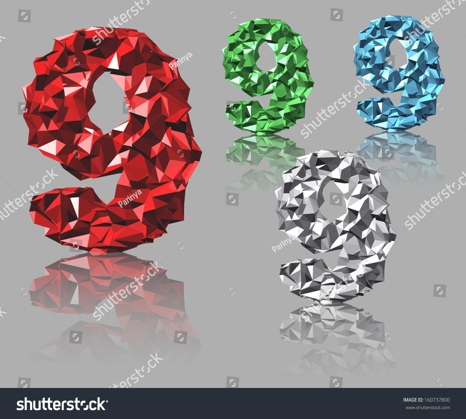 Crystal Numbers Vector Stock Vector Royalty Free 160737800 Shutterstock