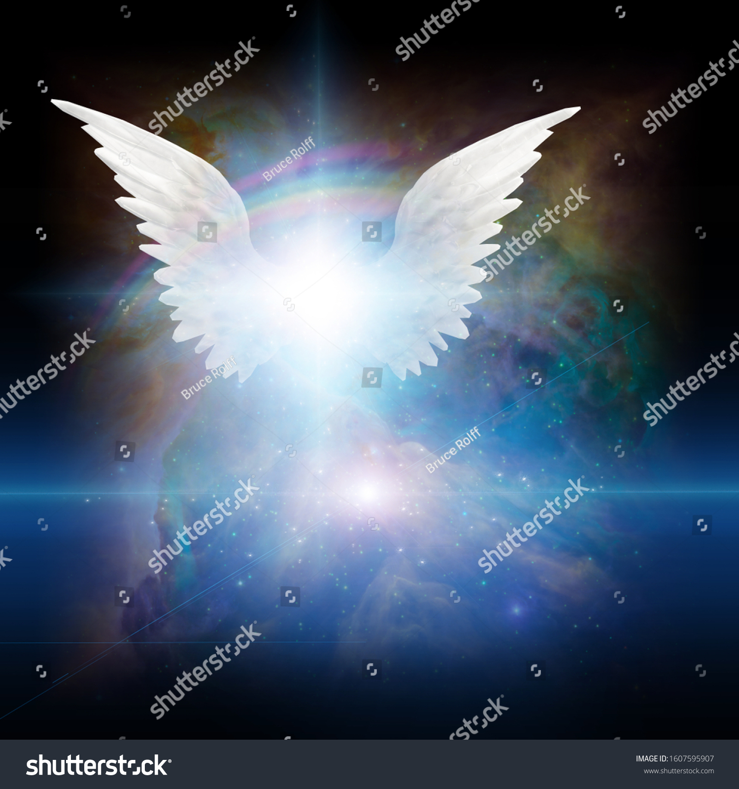 Surreal Digital Art Bright Star White Stock Illustration 1607595907 ...