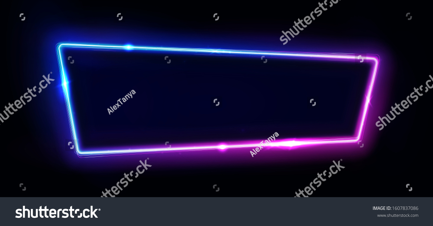 Neon Border Frame Lights Sign Vector Stock Vector (Royalty Free ...