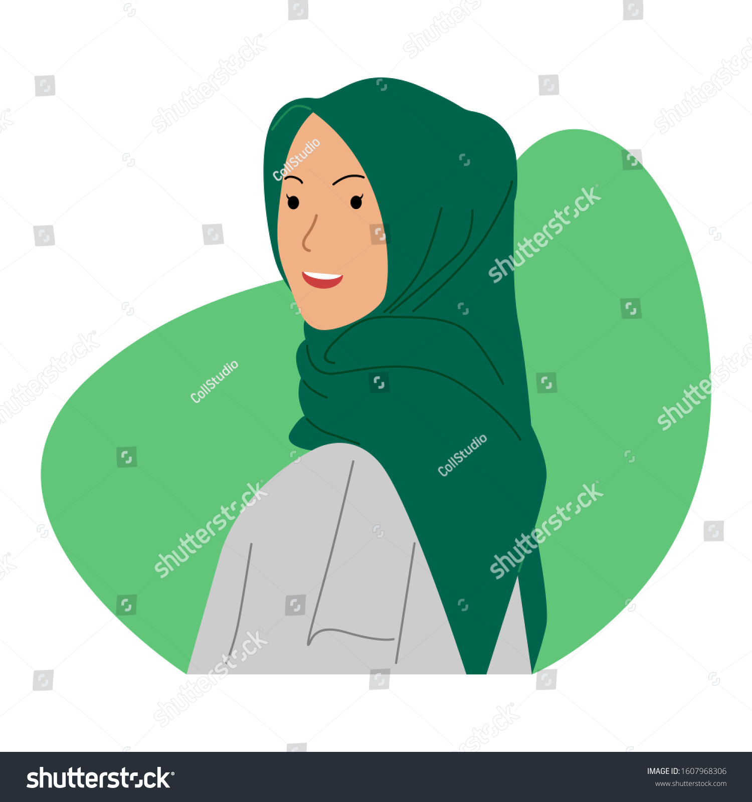 Young Arabic Woman Wearing Hijab Woman Stock Vector (Royalty Free ...