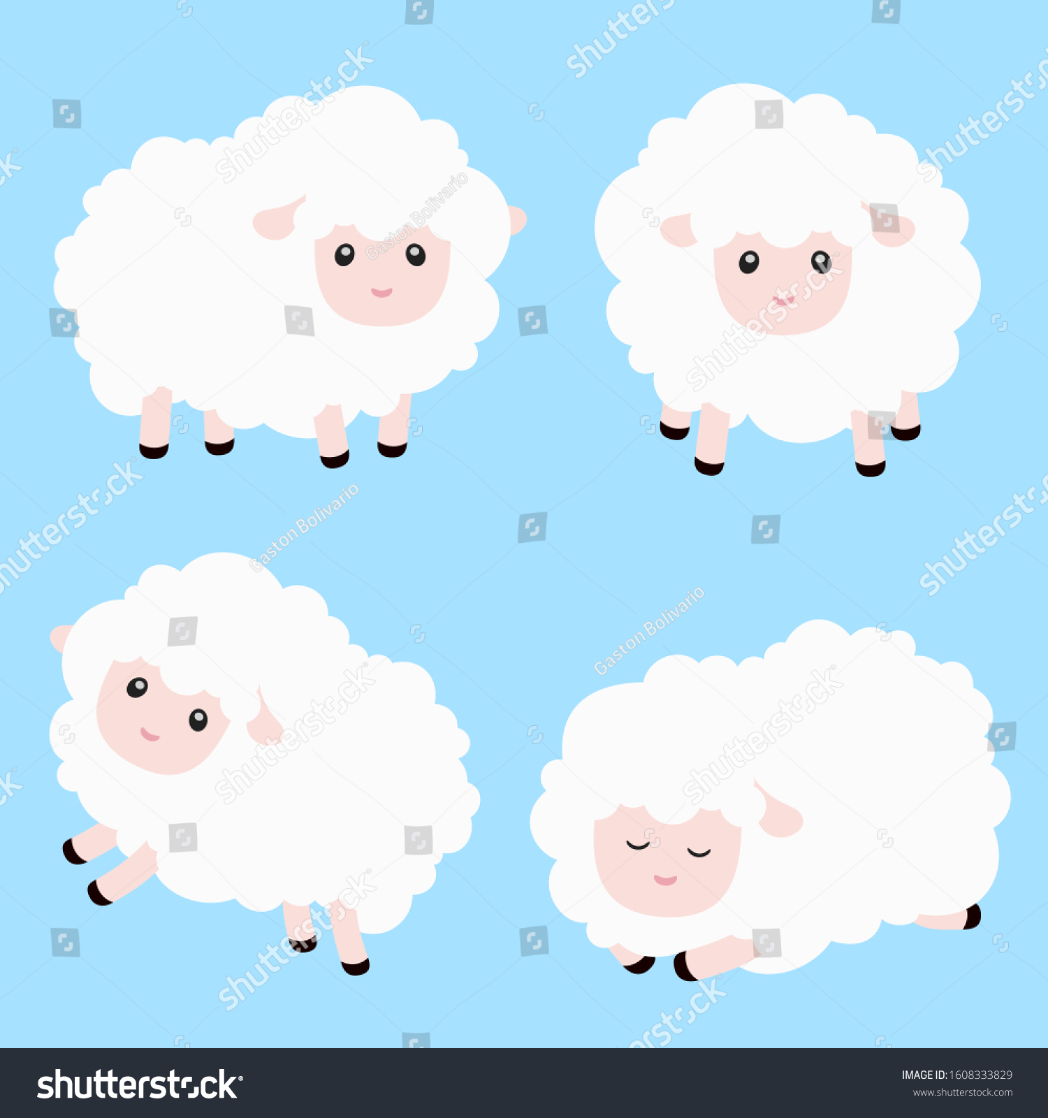 Cute Sheep Vector Illustration Stock Vector (Royalty Free) 241405990