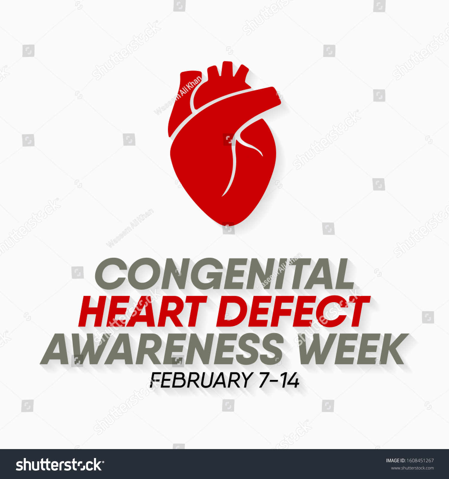 Vector Illustration On Theme Congenital Heart Stock Vector (Royalty ...