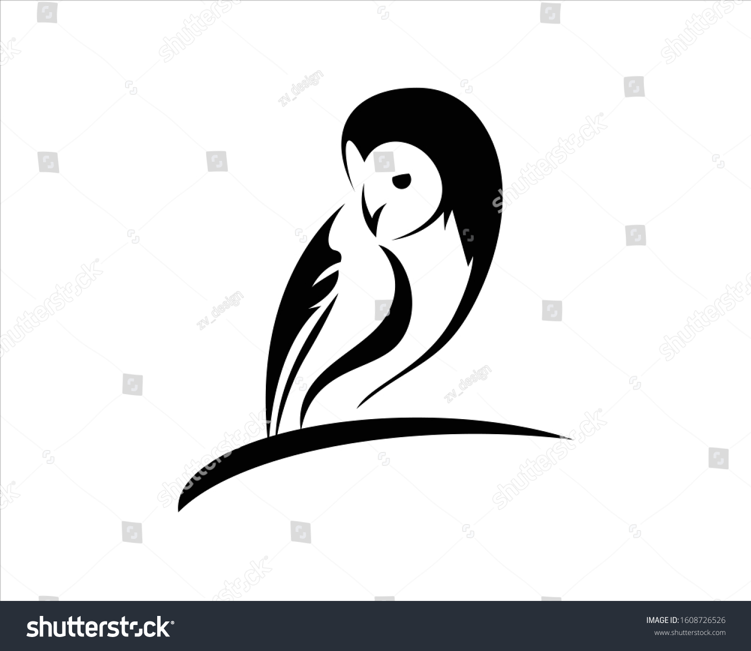 Silhouette Black Owl Logo Vector Stock Vector (Royalty Free) 1608726526 ...