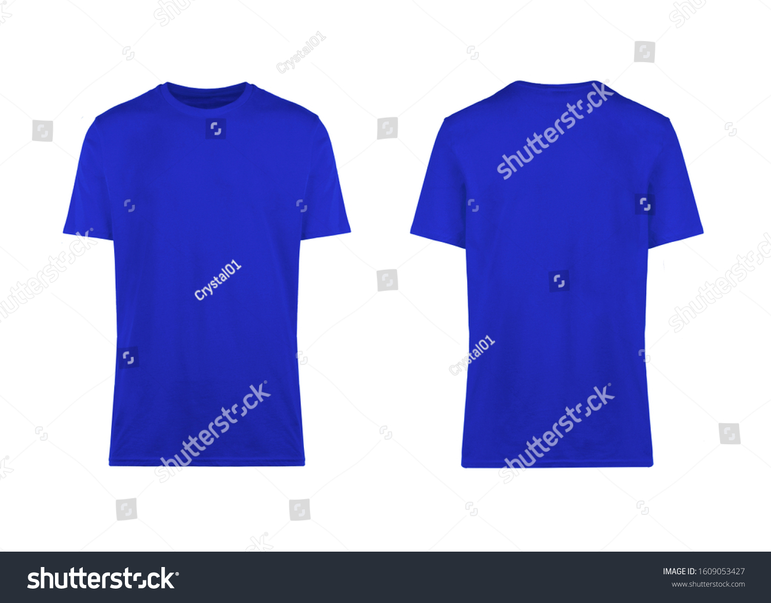 Blue Tshirt Front Back View Clothes Stock Photo 1609053427 | Shutterstock