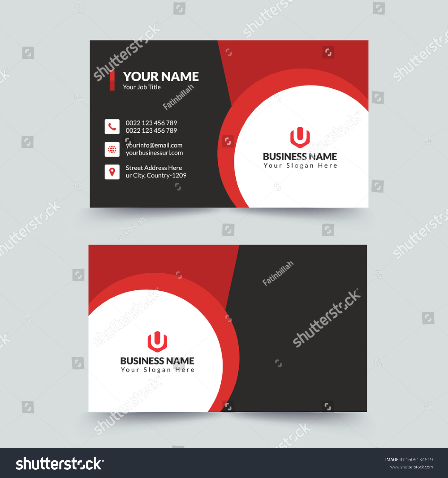 Creative Red Business Card Template Stock Vector (Royalty Free ...