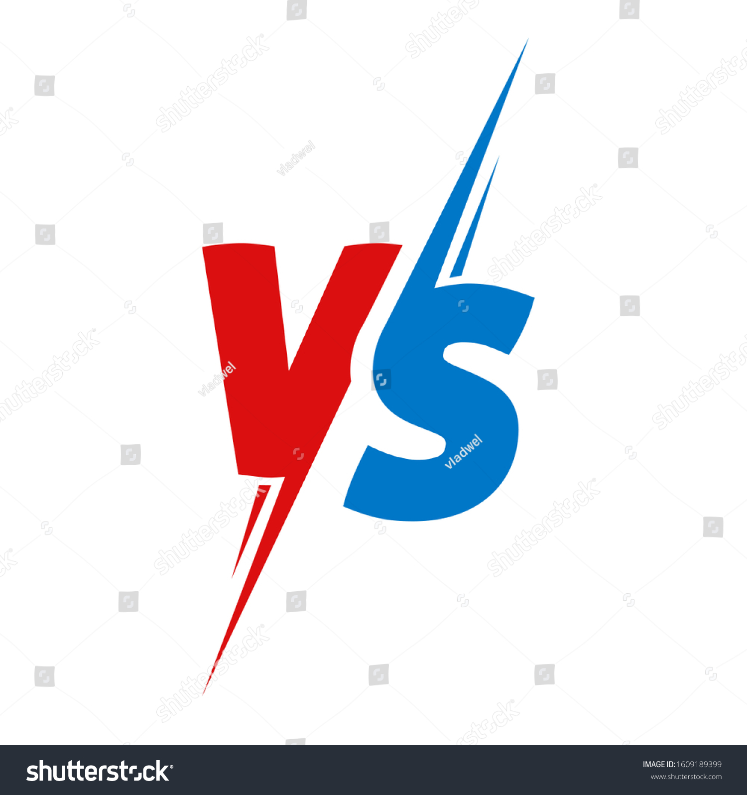 Vs Versus Text Logo Battle Fight Stock Illustration 1609189399 ...