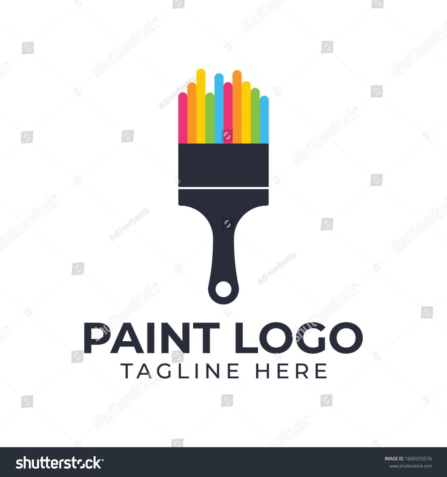 Paint Brush Logo Design Template Stock Vector (Royalty Free) 1609255576 ...