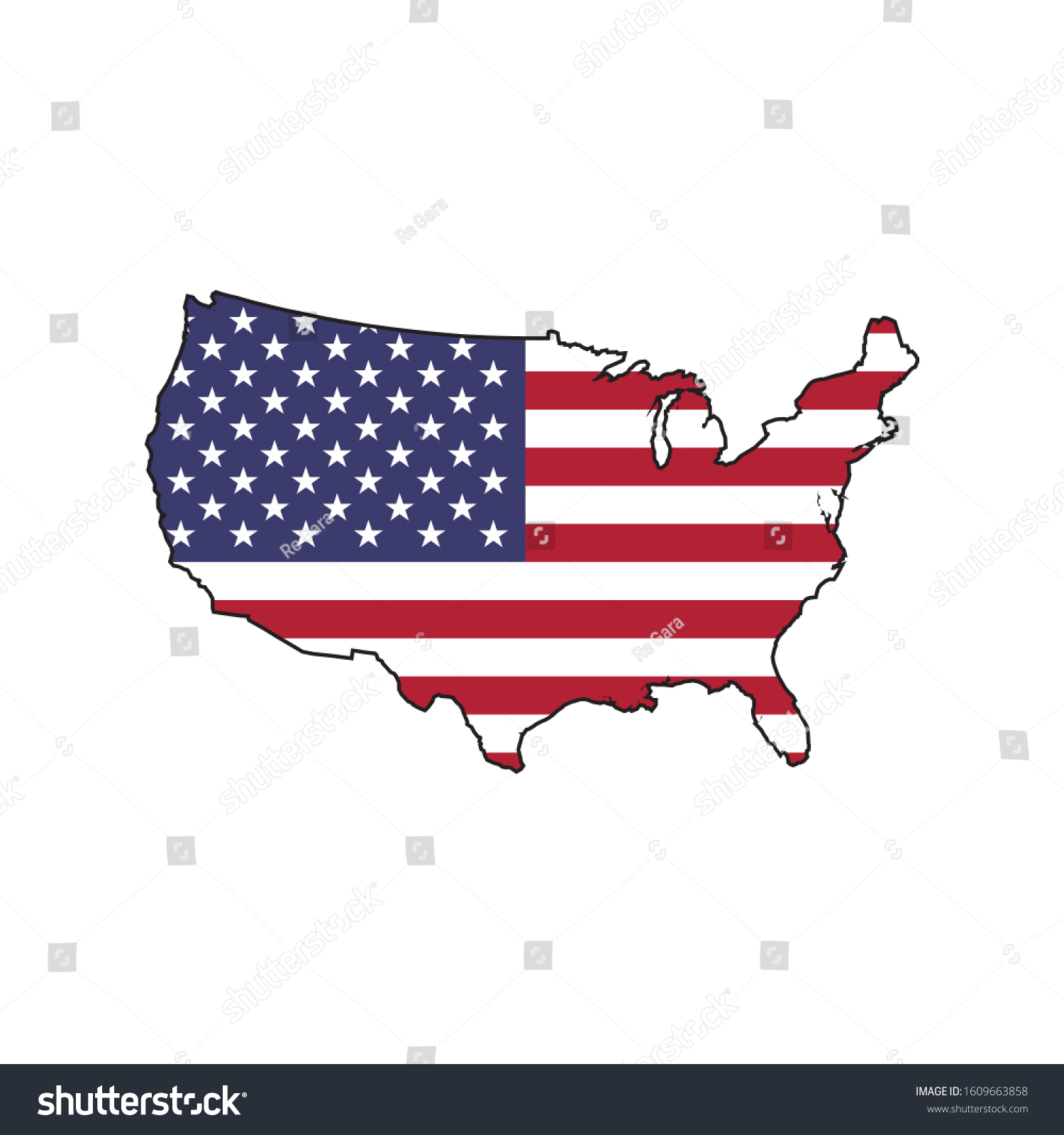 Us Flag Shape Map Vector Illustration Stock Vector (Royalty Free ...