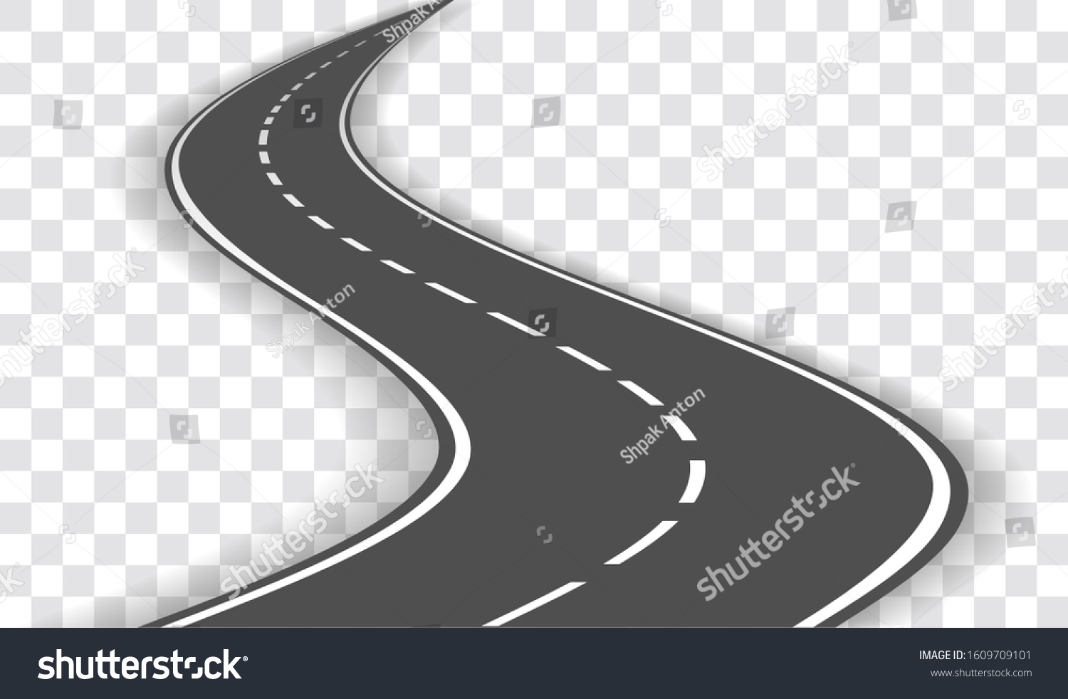 Vector Winding Road Whith Shadow Isolated Stock Vector (Royalty Free ...