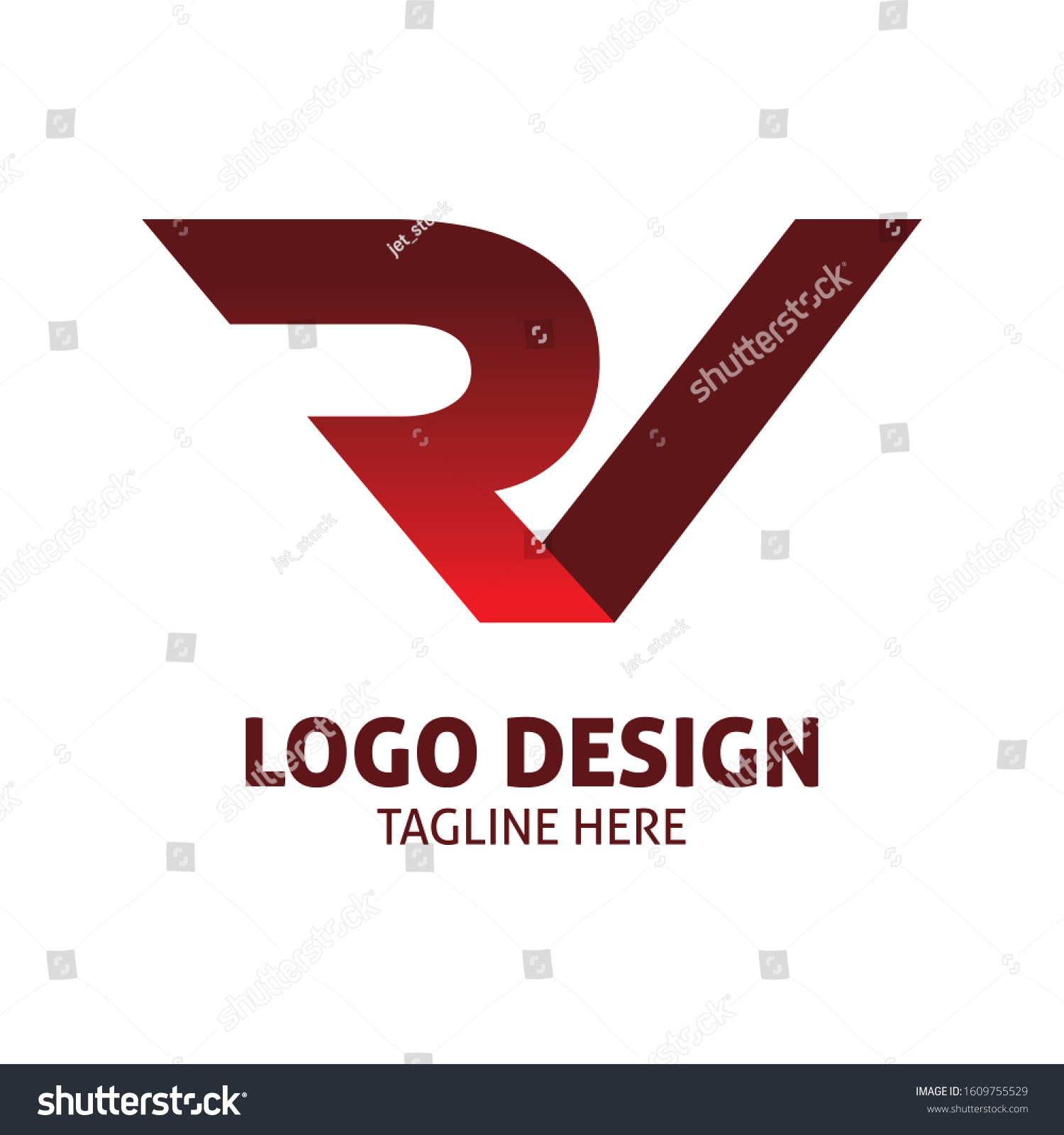 Color R V Logo Design Stock Vector (Royalty Free) 1609755529 | Shutterstock