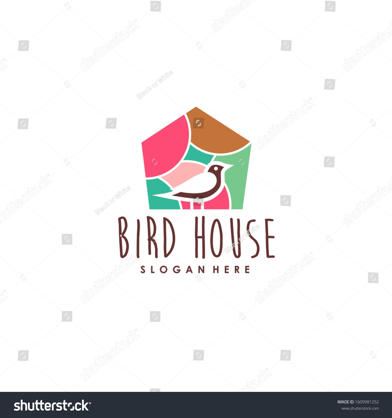 Bird House Logo Design Vector Template Stock Vector (Royalty Free ...