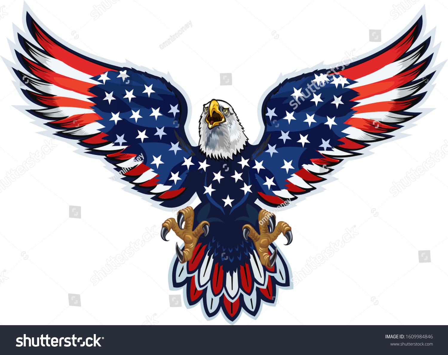 American Eagle Usa Flags Stock Vector (Royalty Free) 1609984846 ...