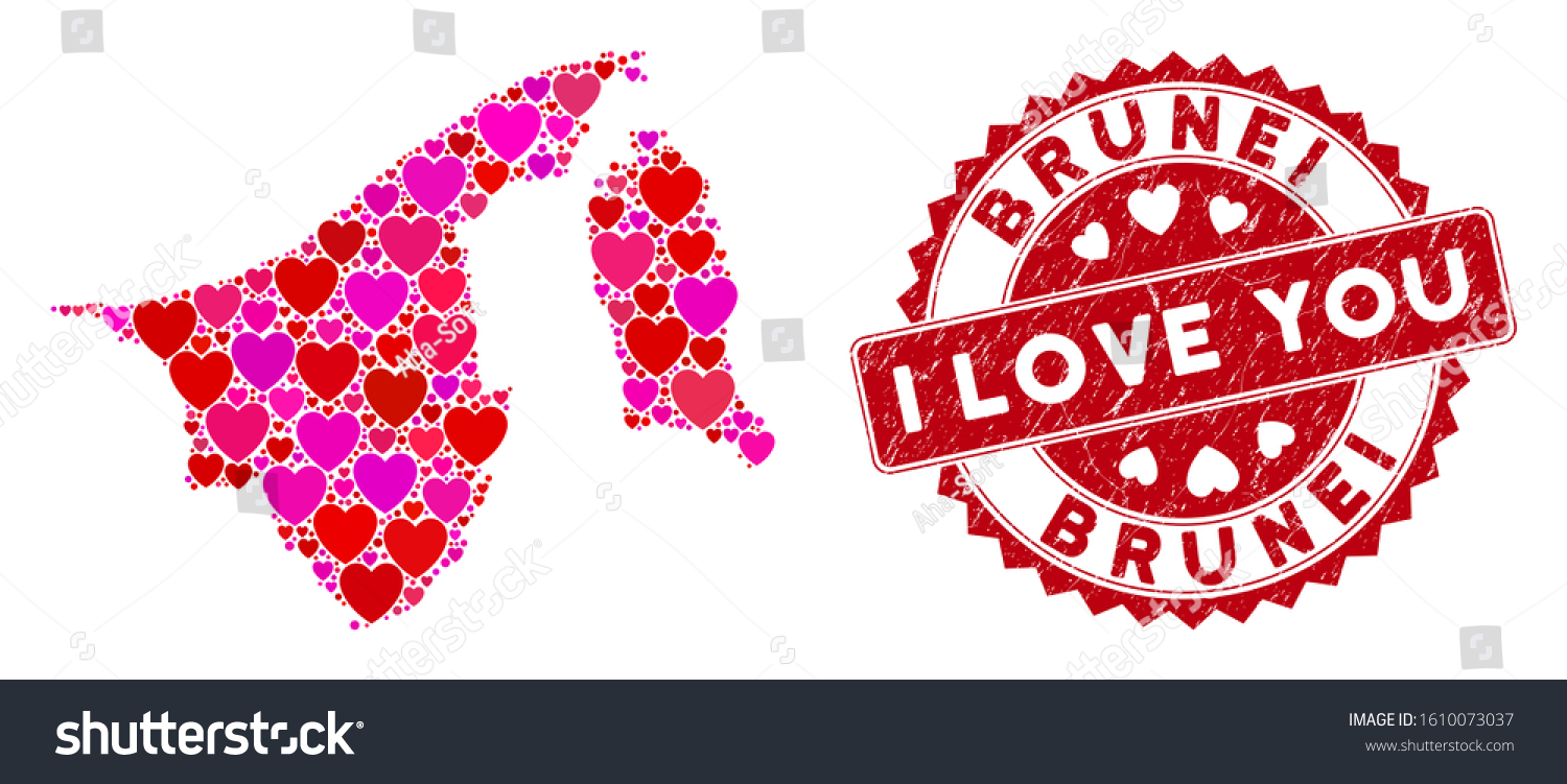 love-collage-brunei-map-rubber-stamp-stock-vector-royalty-free-1610073037-shutterstock