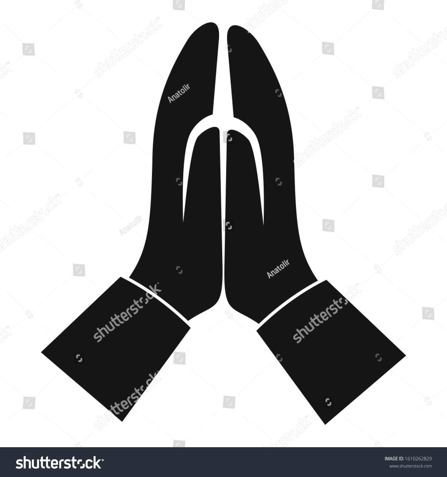 Person Hands Prayer Icon Simple Illustration Stock Vector (Royalty Free ...