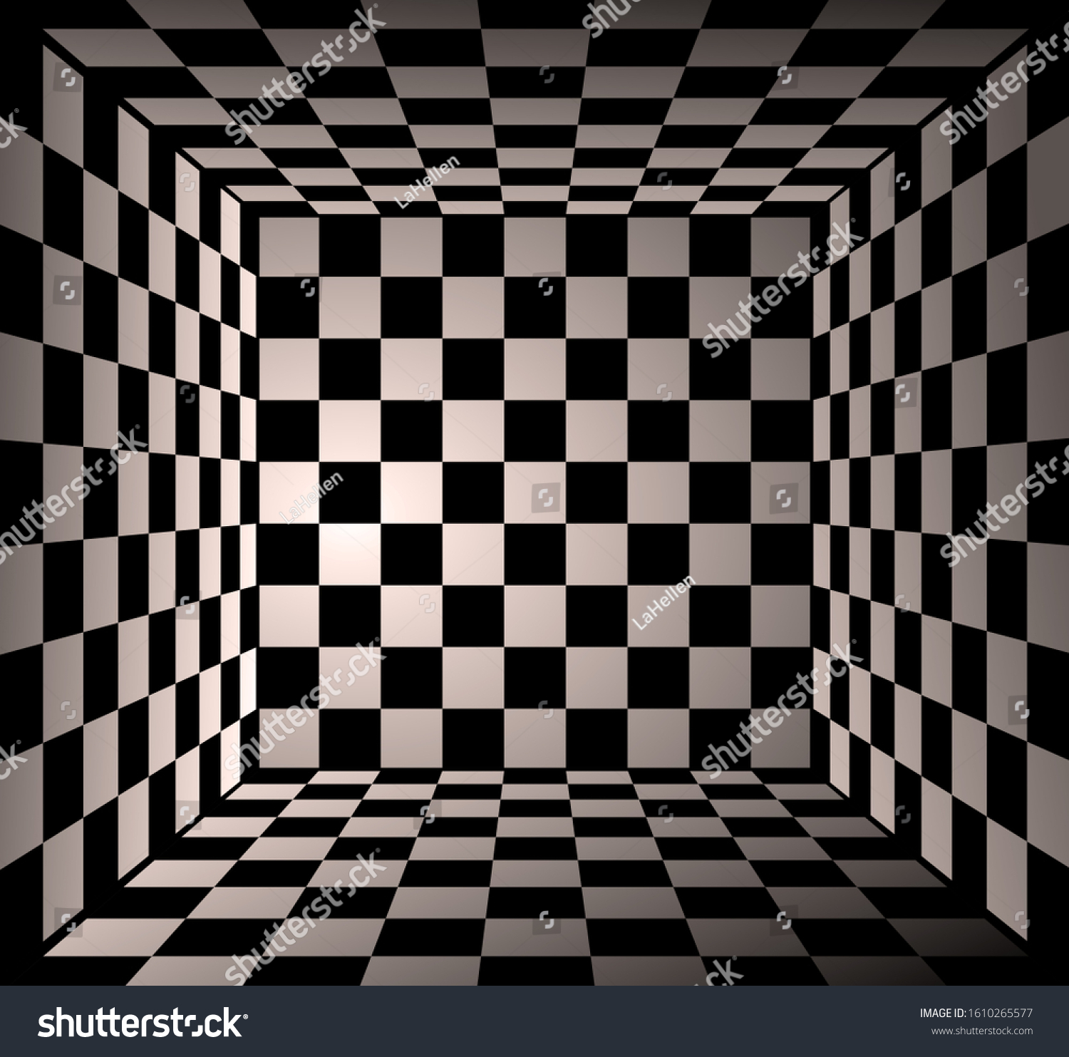 Black White Checkered Room Perspective Stock Illustration 1610265577 ...