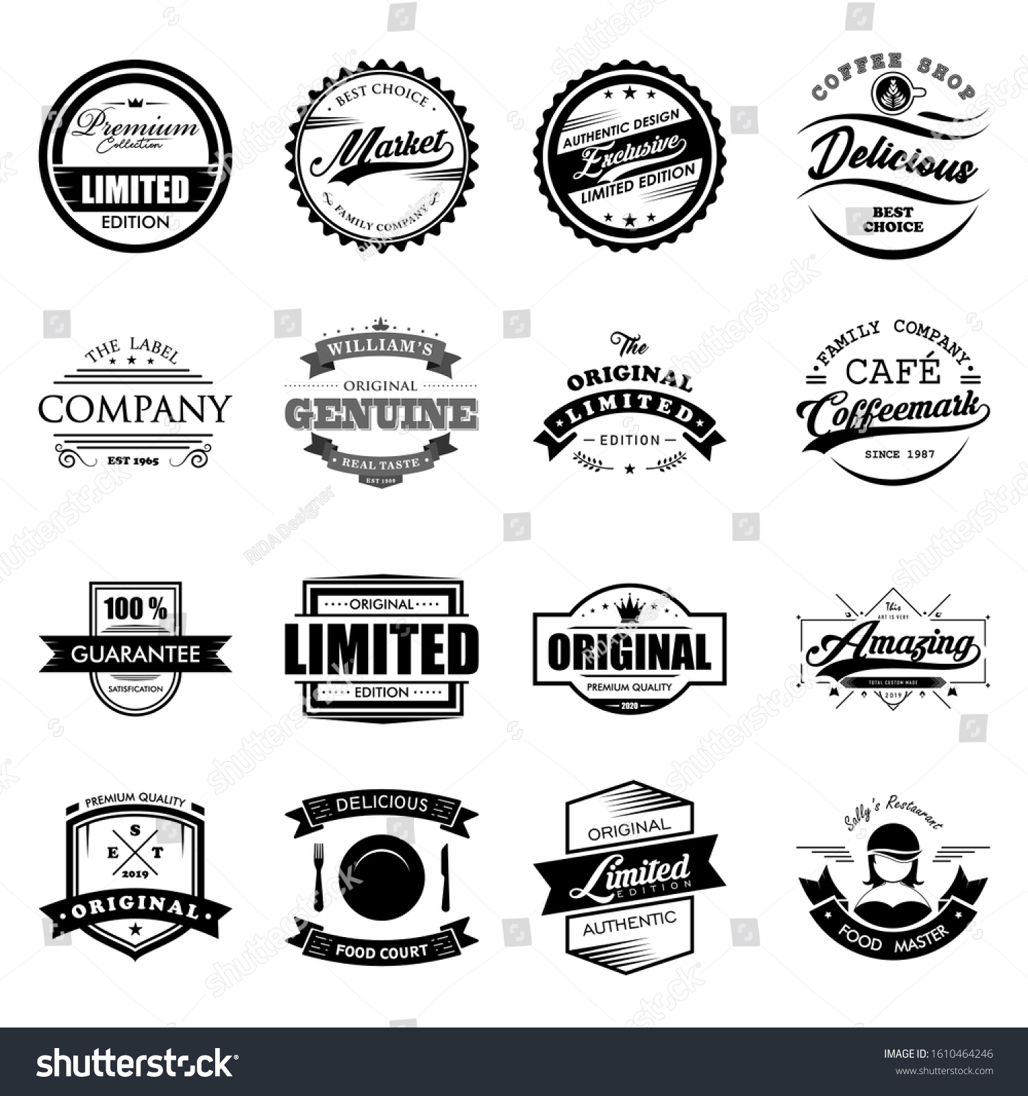 Badge Retro Logo Vintage Stamp Vector Stock Vector (Royalty Free ...