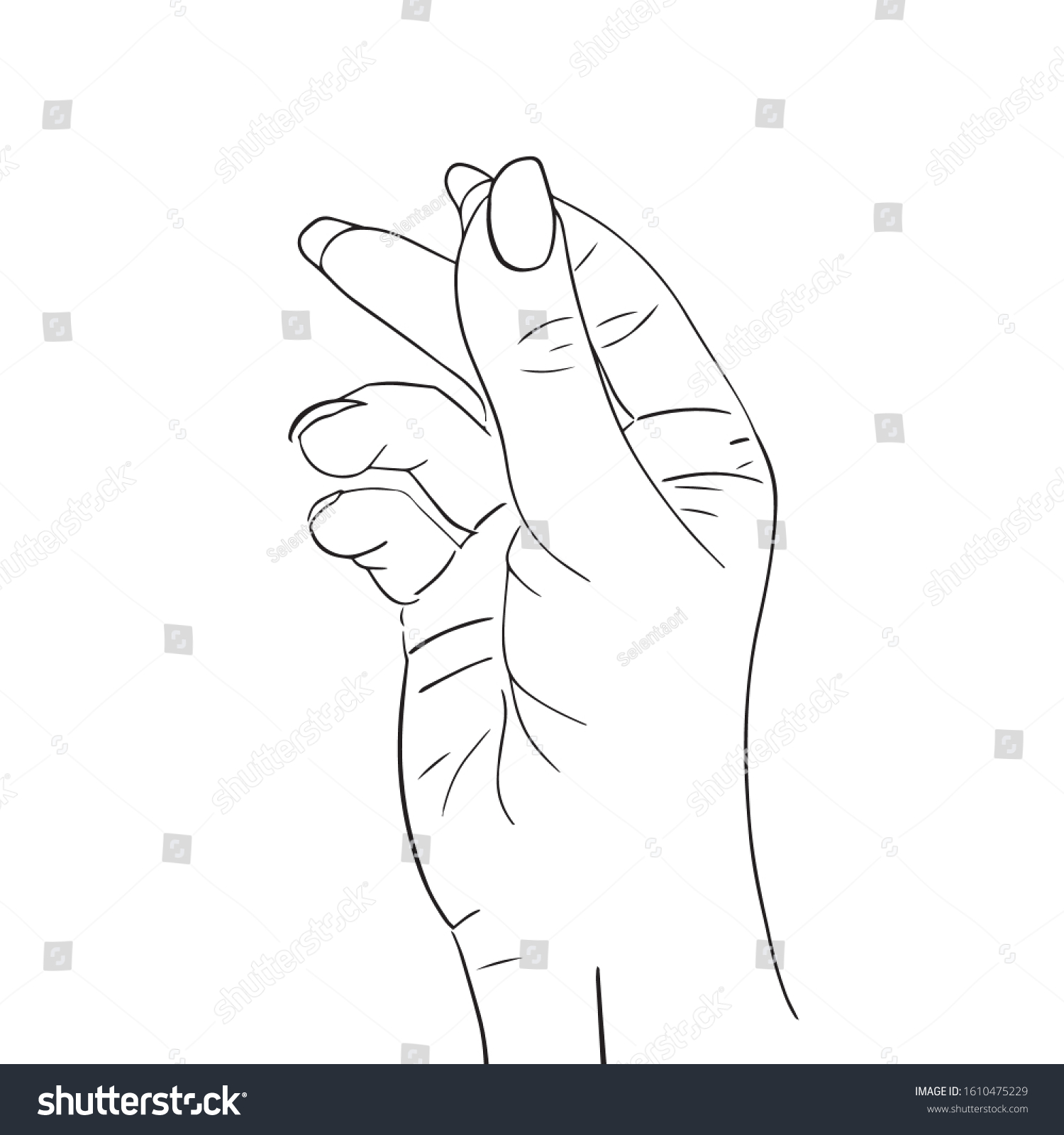 Hand Drawn Female Hand Snapping Finger Stock Vector (royalty Free 