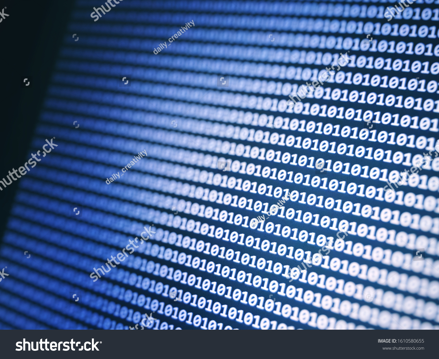 Abstract Blue Binary Code Background Programming Stock Photo 1610580655 ...
