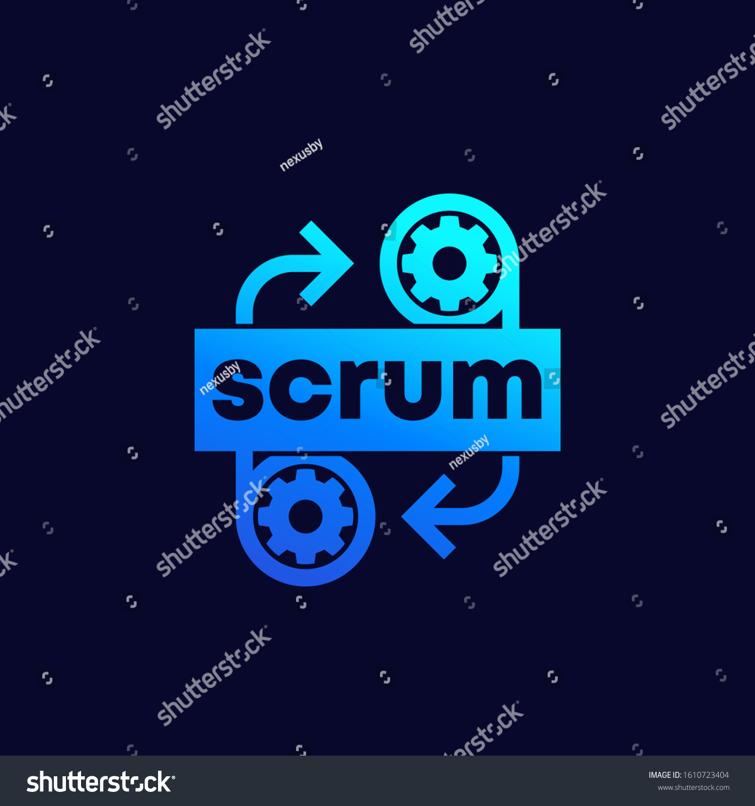 Vektor Stok Scrum Development Process Framework Icon (Tanpa Royalti ...