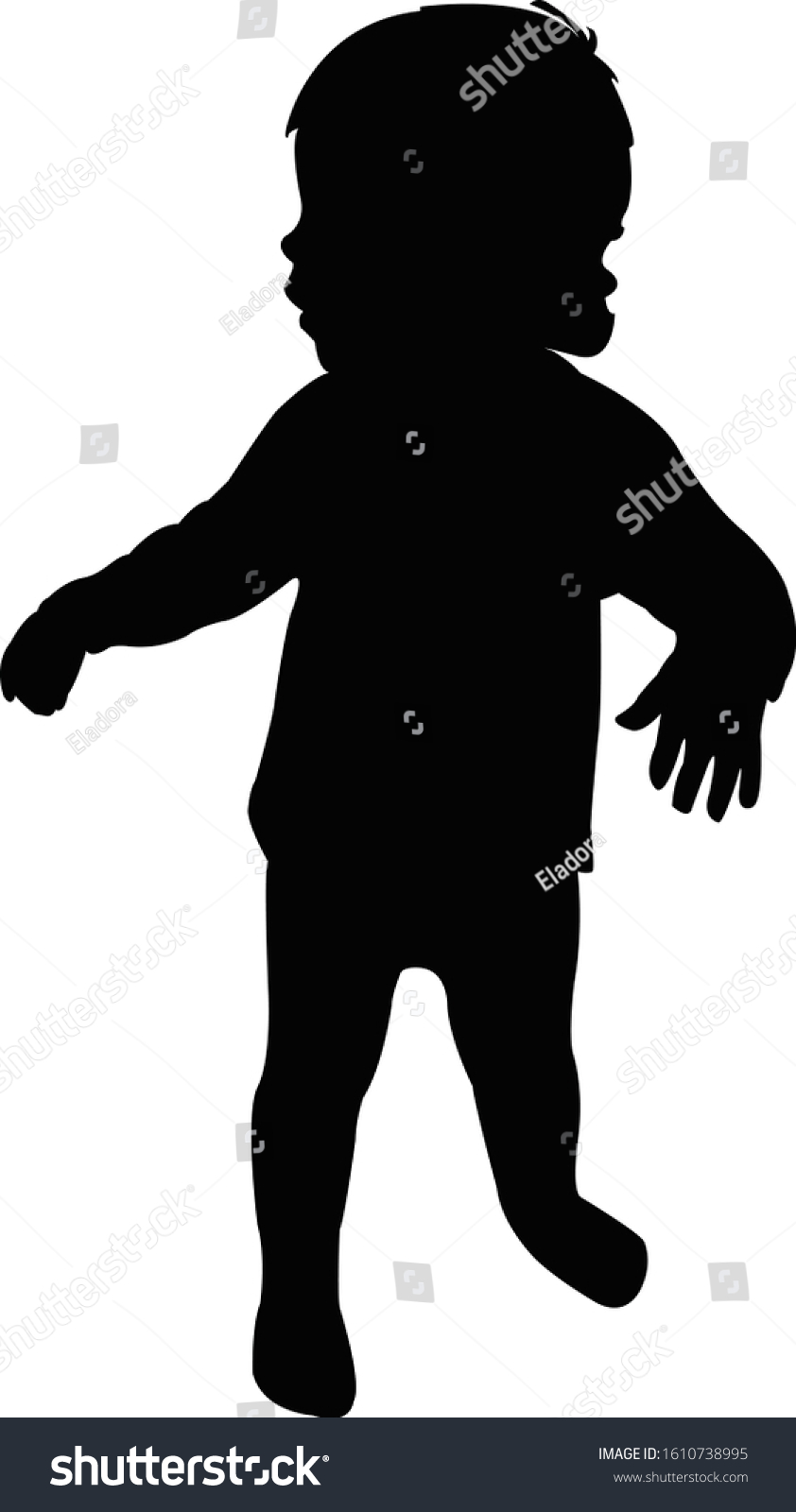 Baby Body Silhouette Vector Stock Vector (Royalty Free) 1610738995 ...