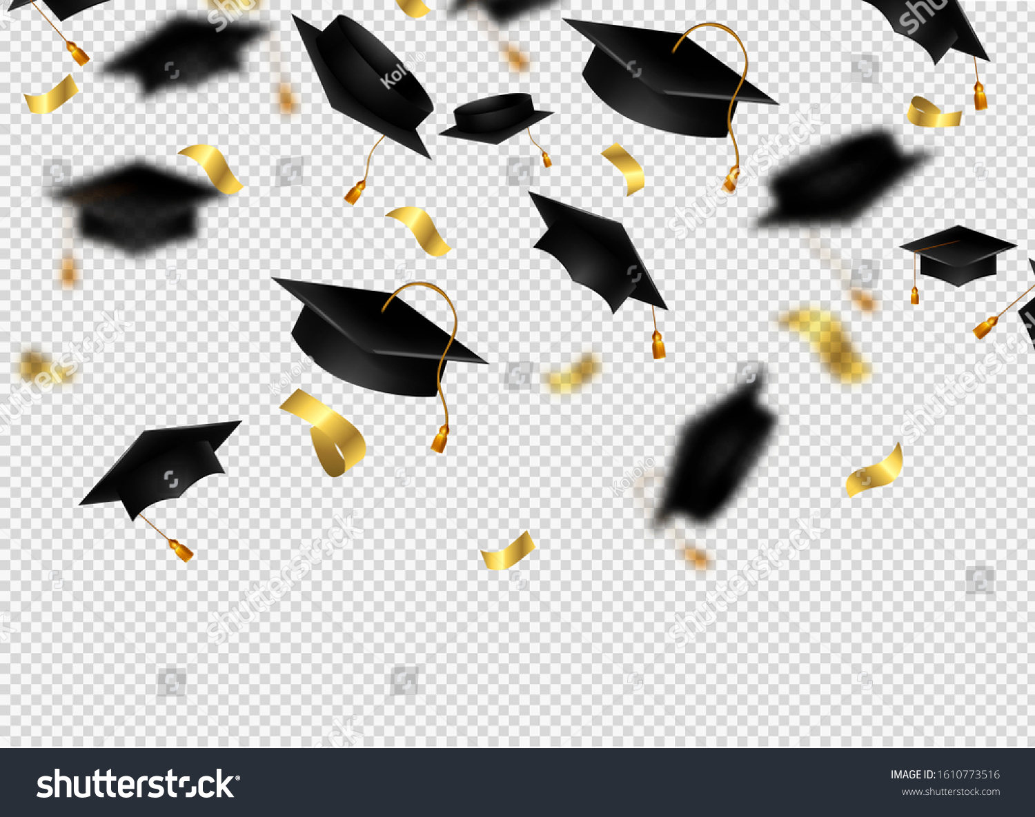 graduation hats flying