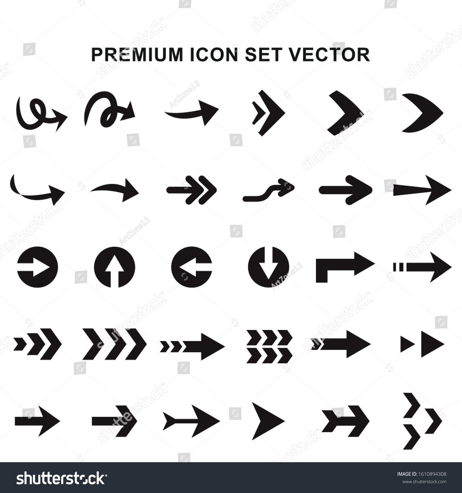 Premium 30 Set Arrow Icons Design Stock Vector (Royalty Free ...