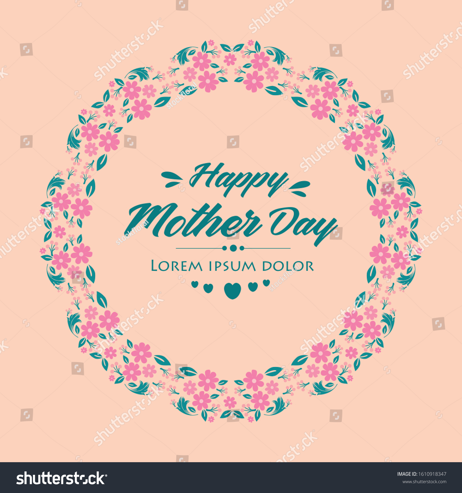 Decoration Happy Mother Day Invitation Card Stock Vector Royalty Free 1610918347 Shutterstock