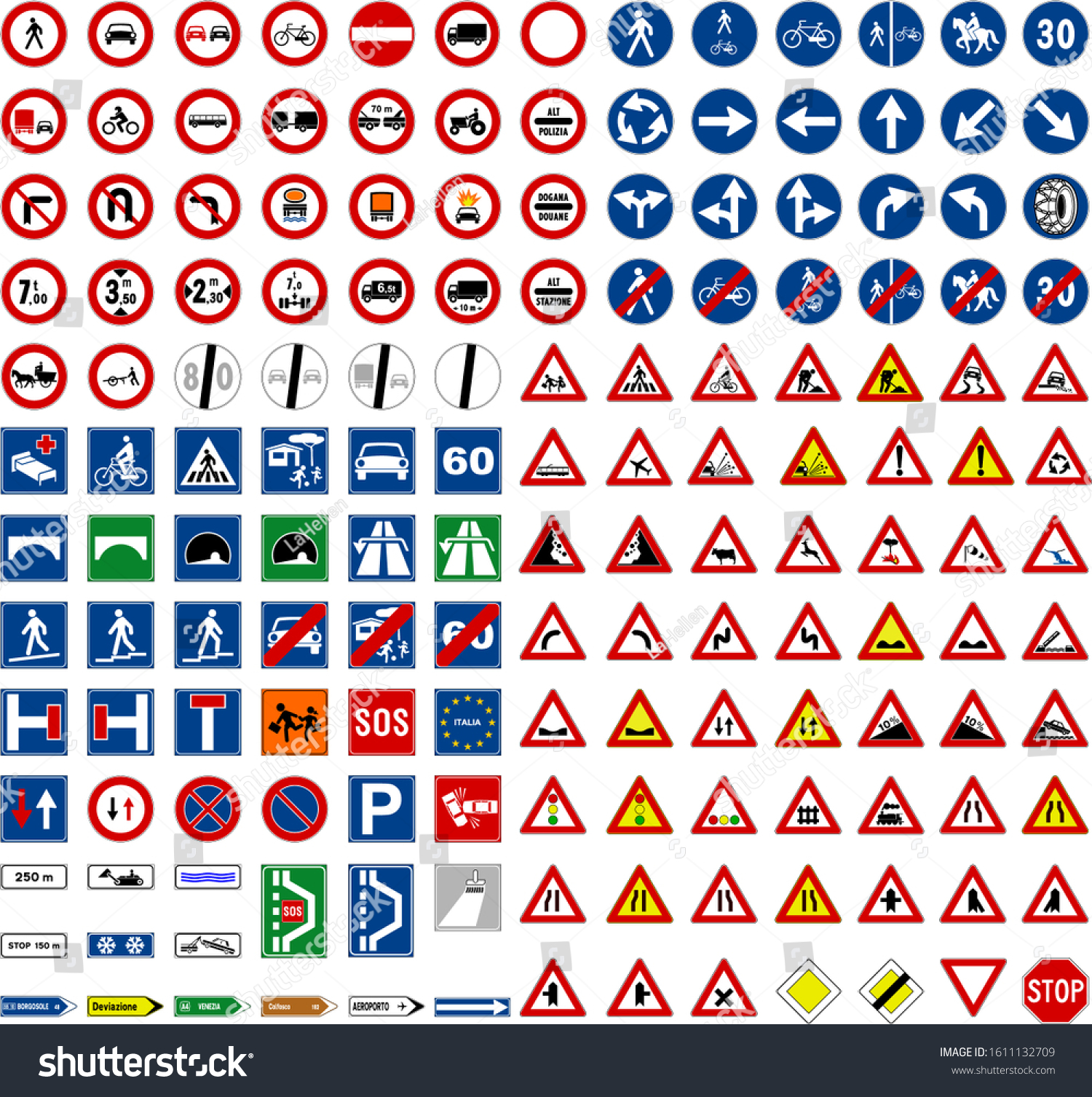 Vector Set Road Signs Stock Vector (Royalty Free) 1611132709 | Shutterstock