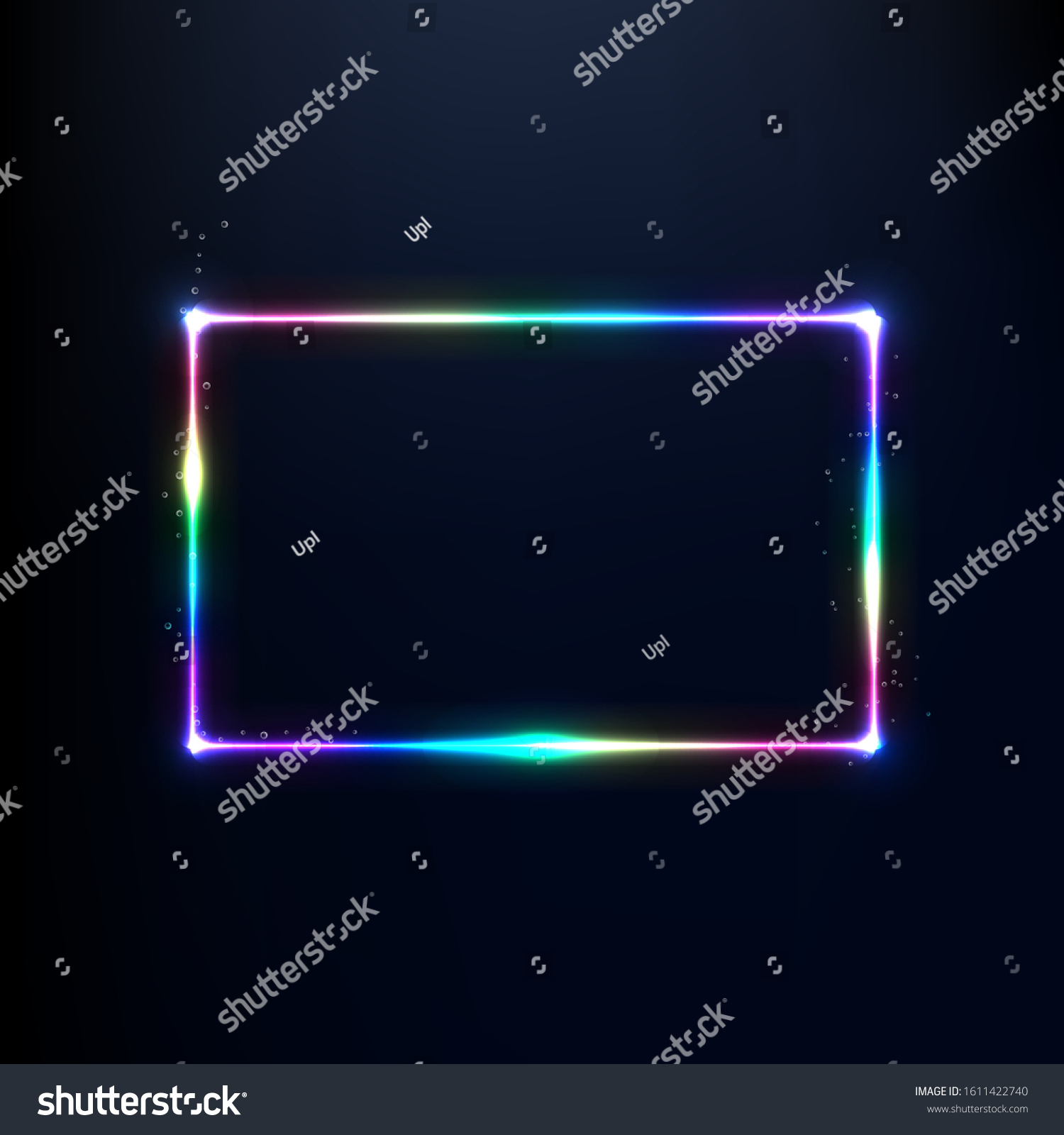 Neon Rainbow Rectangle Edged Sequins Vector Stock Vector (royalty Free 