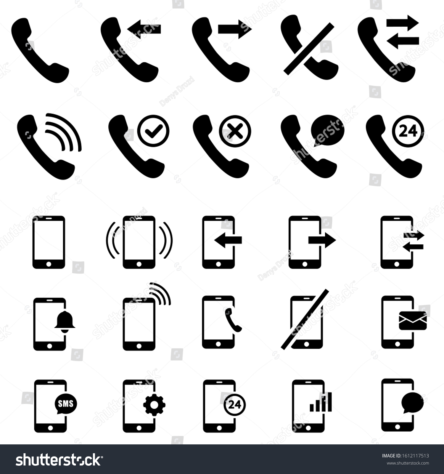 Set Phone Smartphone Icons Call Illustration Stock Vector (Royalty Free ...