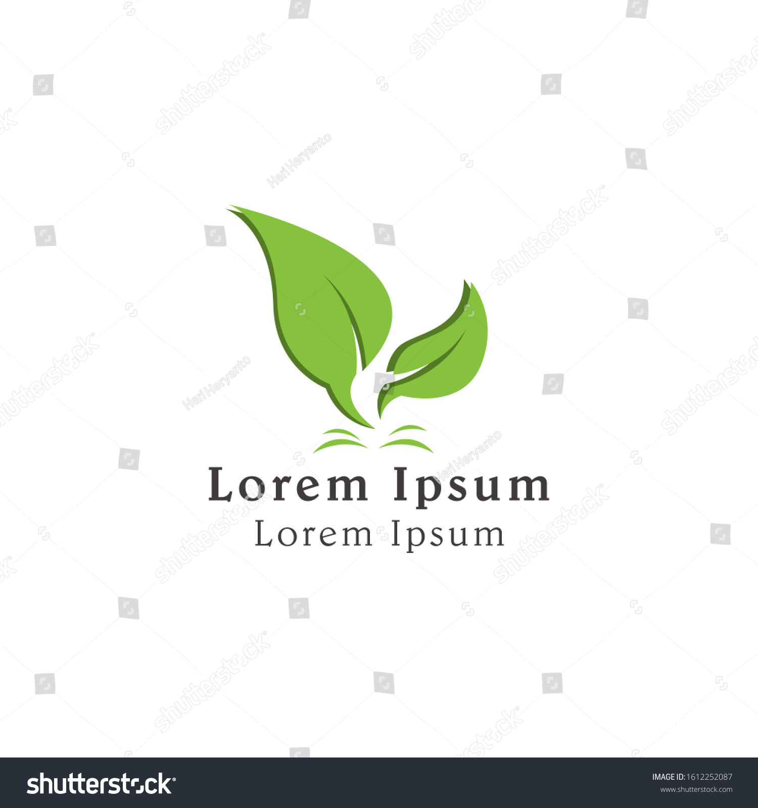 Nature Green Leaf Logo Icon Leaf Stock Vector (Royalty Free) 1612252087 ...