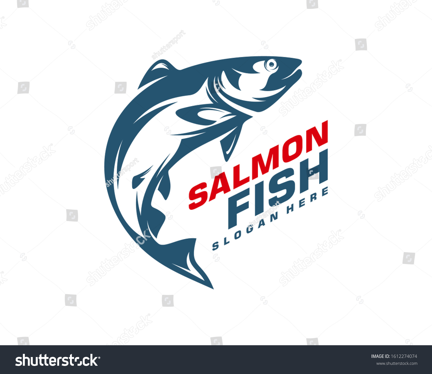 Salmon Fish Logo Design Vector Fishing Stock Vector (Royalty Free ...