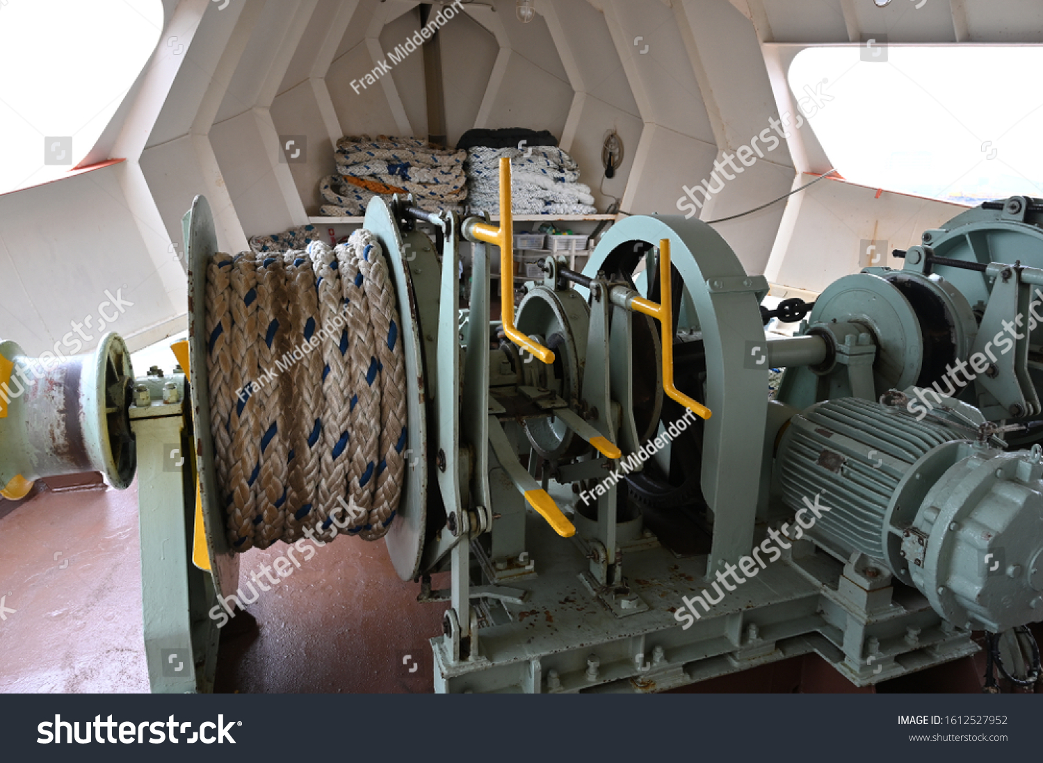 Inside View Anchor Winch Room Big Stock Photo 1612527952 Shutterstock