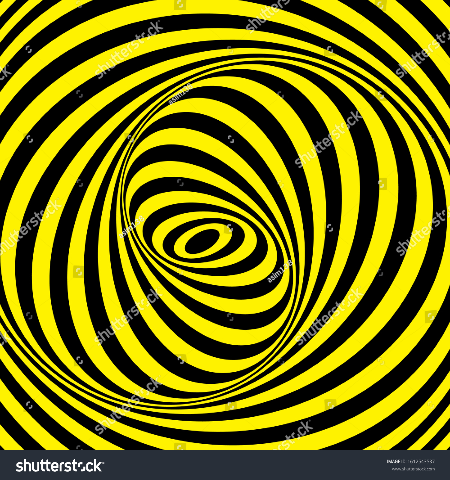 Vector Illustration Optical Illusion Black Yellow Stock Vector (Royalty ...