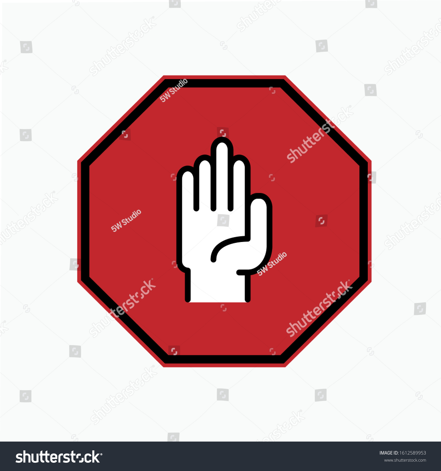 Hand Stop Sign Icon Prohibition Illustration Stock Vector (royalty Free 