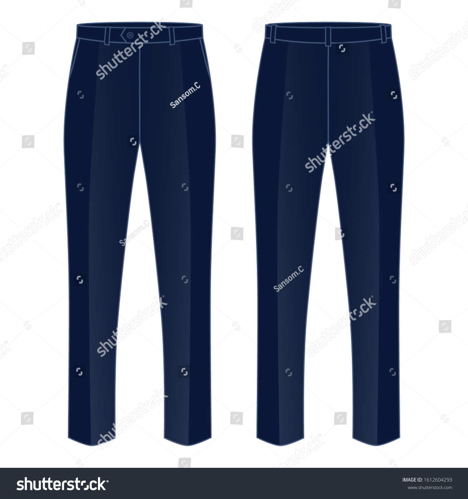 Navy Formal Trousers Template Vector Menfront Stock Vector (Royalty ...