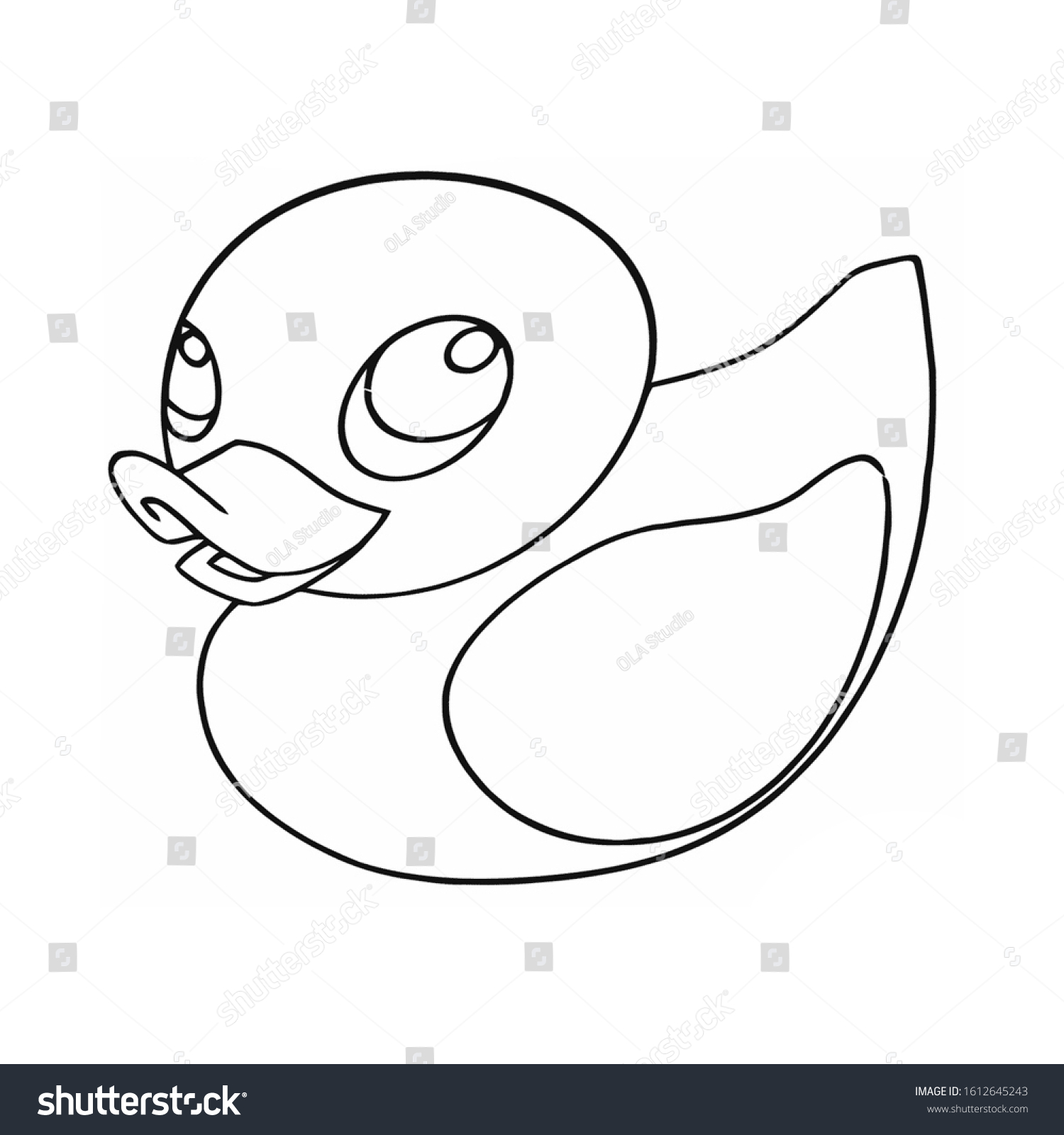 Printable Rubber Duck Coloring Book Adults Stock Illustration 1612645243 Shutterstock