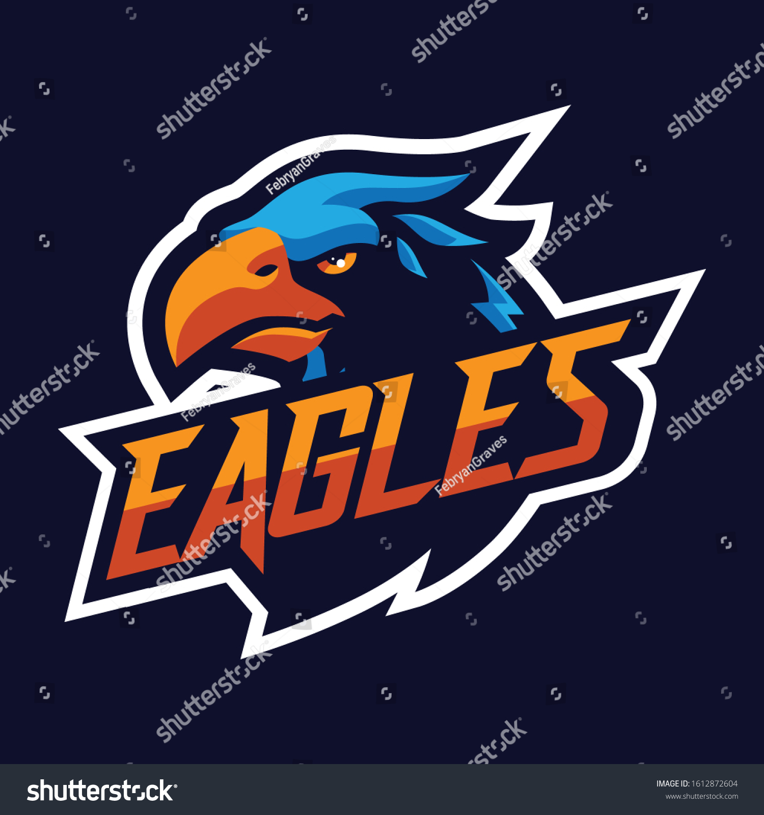 Animal Eagles Head Mascot Sports Esports Stock Vector (Royalty Free ...