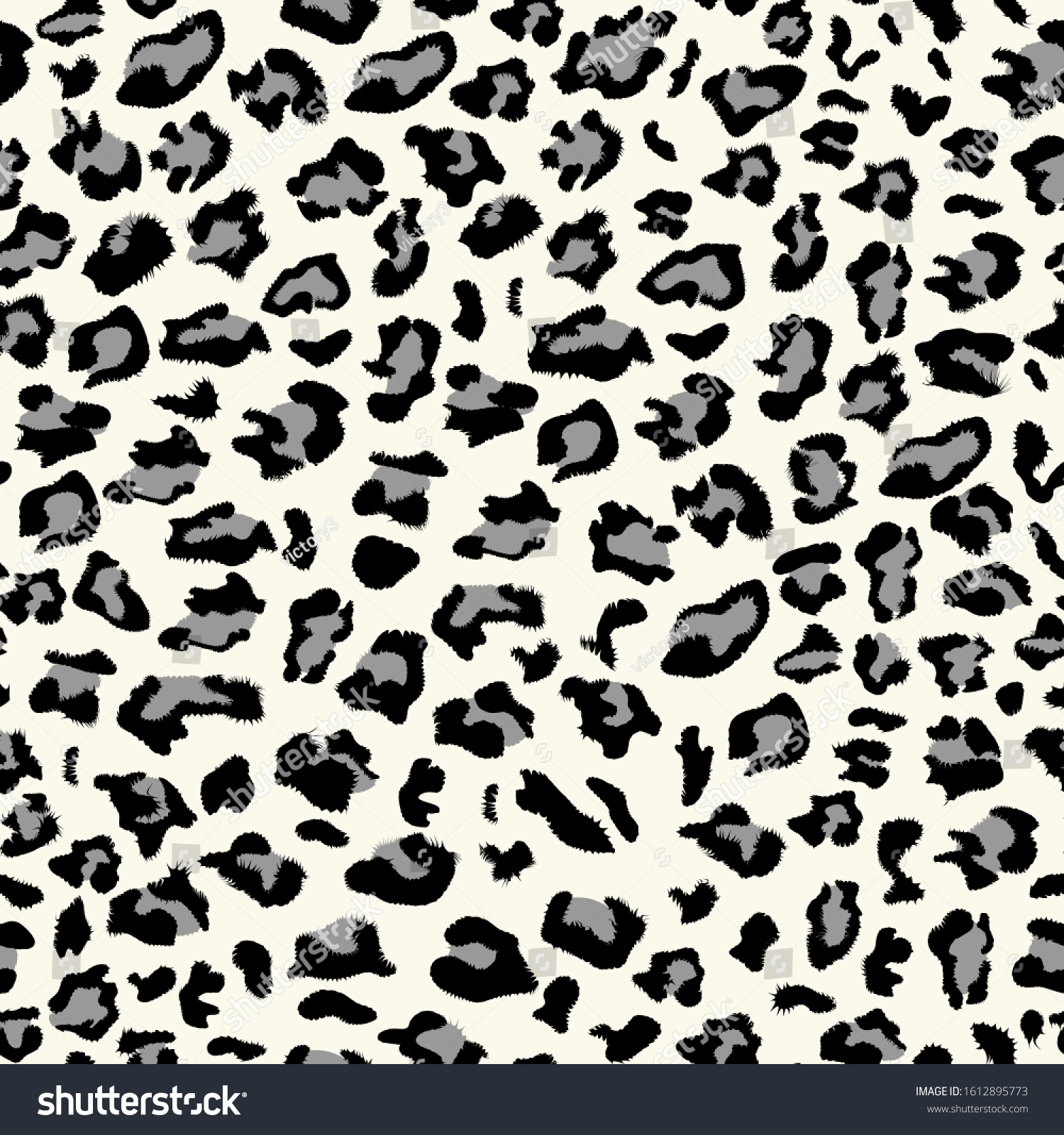 Snow Leopard Animal Print Seamless Vector Stock Vector (Royalty Free ...