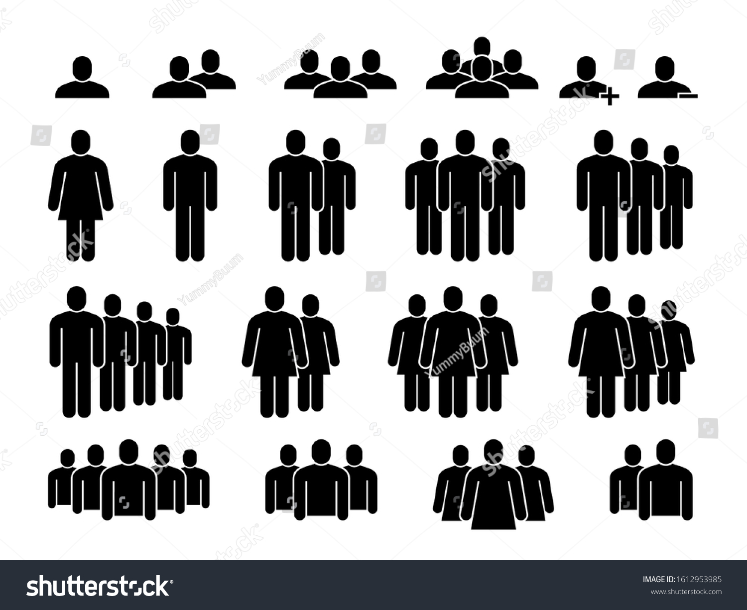 People Icons Human Community Group People Stock Vector (Royalty Free ...