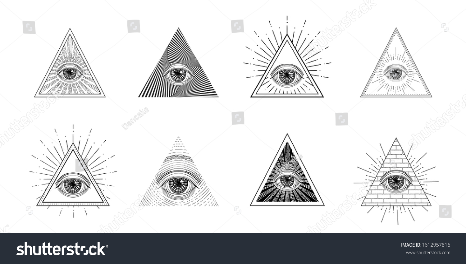 Треугольник с глазом линиями
