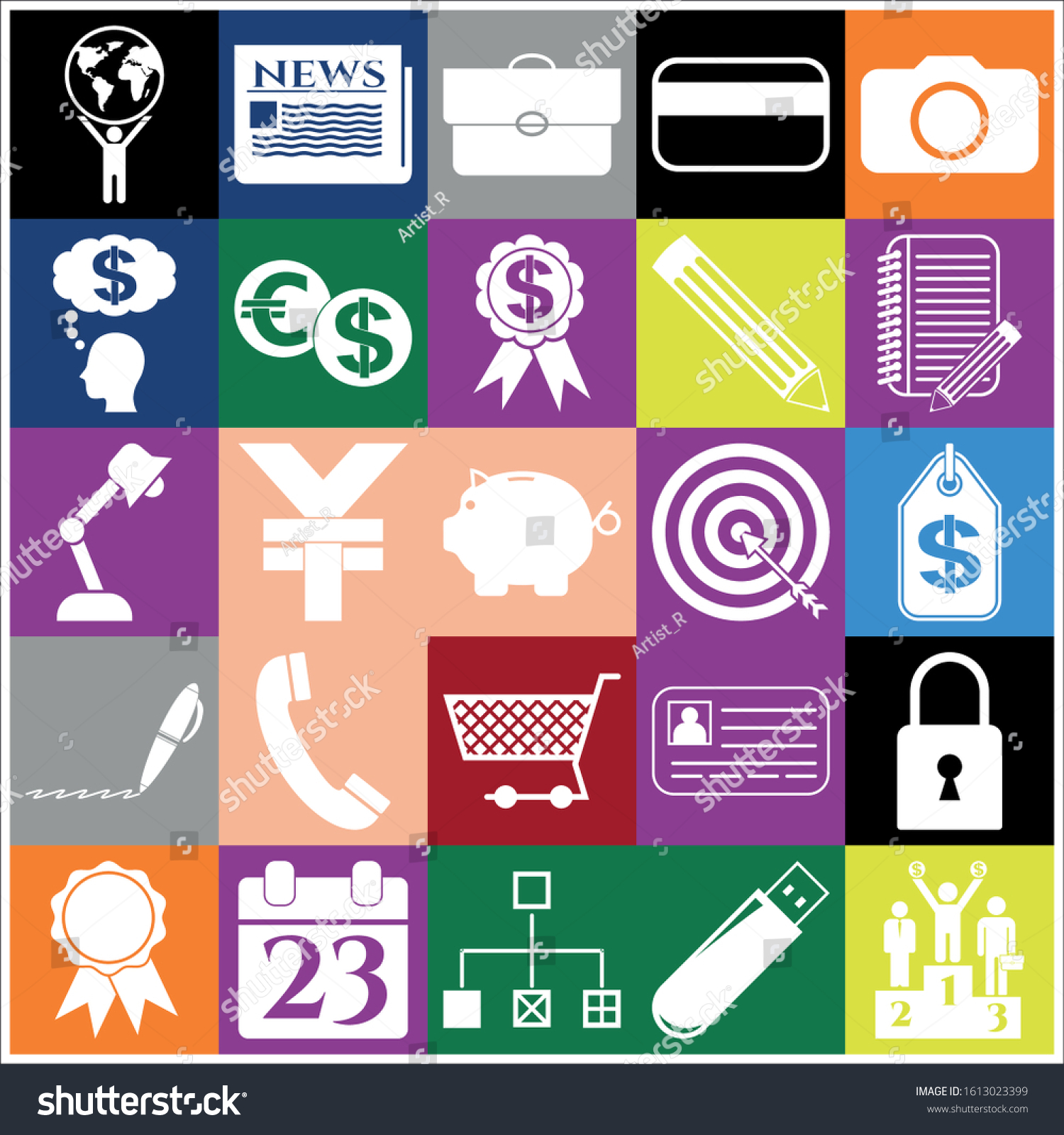 Set 25 Business Icons Symbols Pictograms Stock Vector (Royalty Free ...