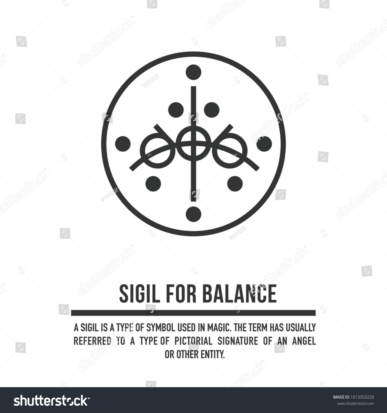 Sigil Balance Stylized Image Magic Symbol Stock Vector (Royalty Free ...