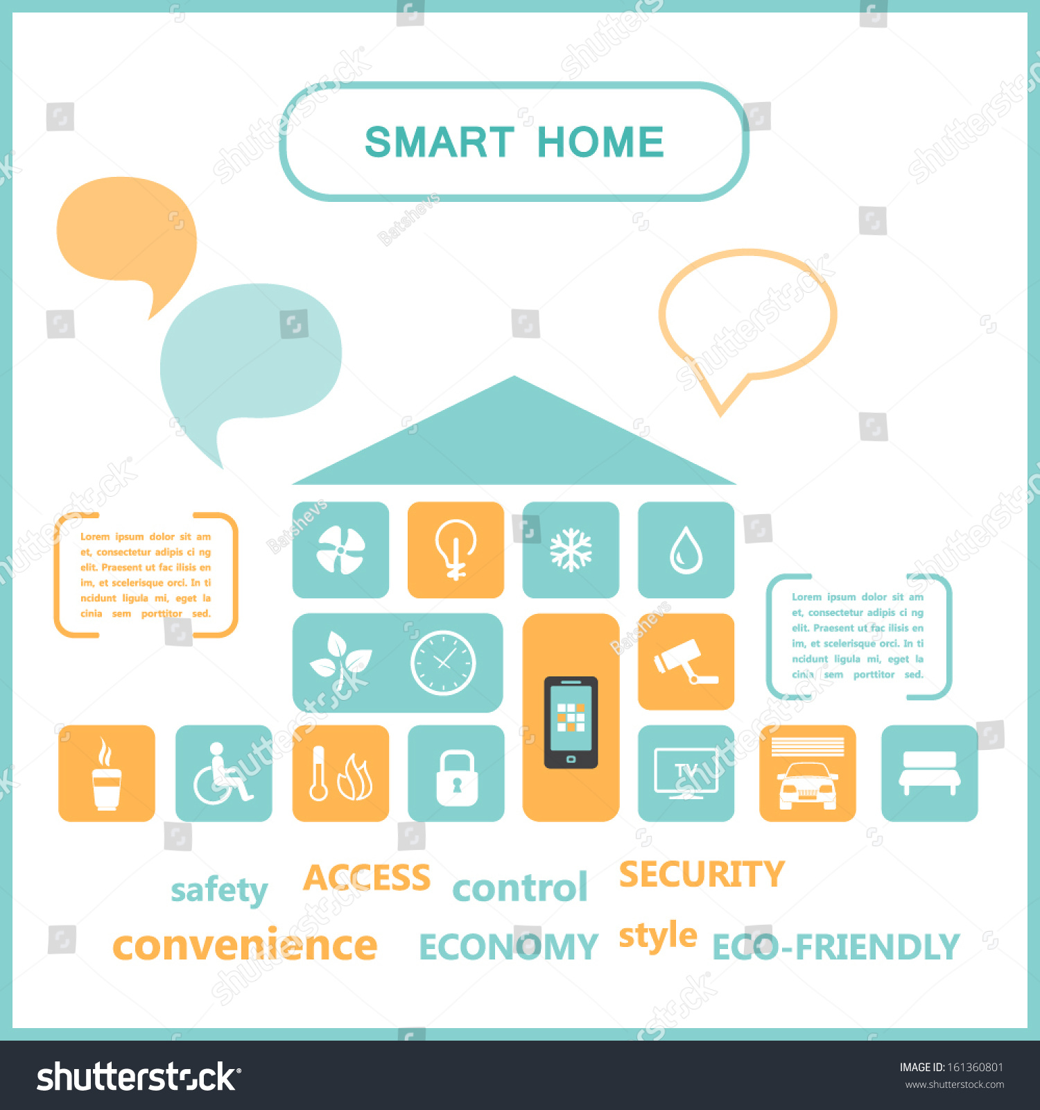 Smart Home Infographics Stock Vector (Royalty Free) 161360801 ...