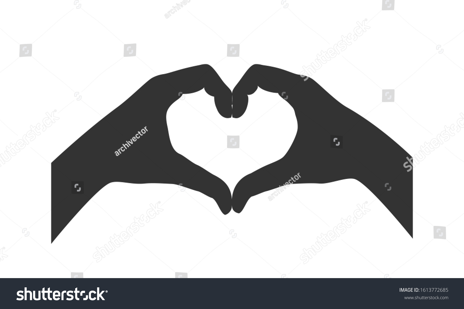 Gesture Hands Folded Heart Hands Folded Stock Vector (Royalty Free ...