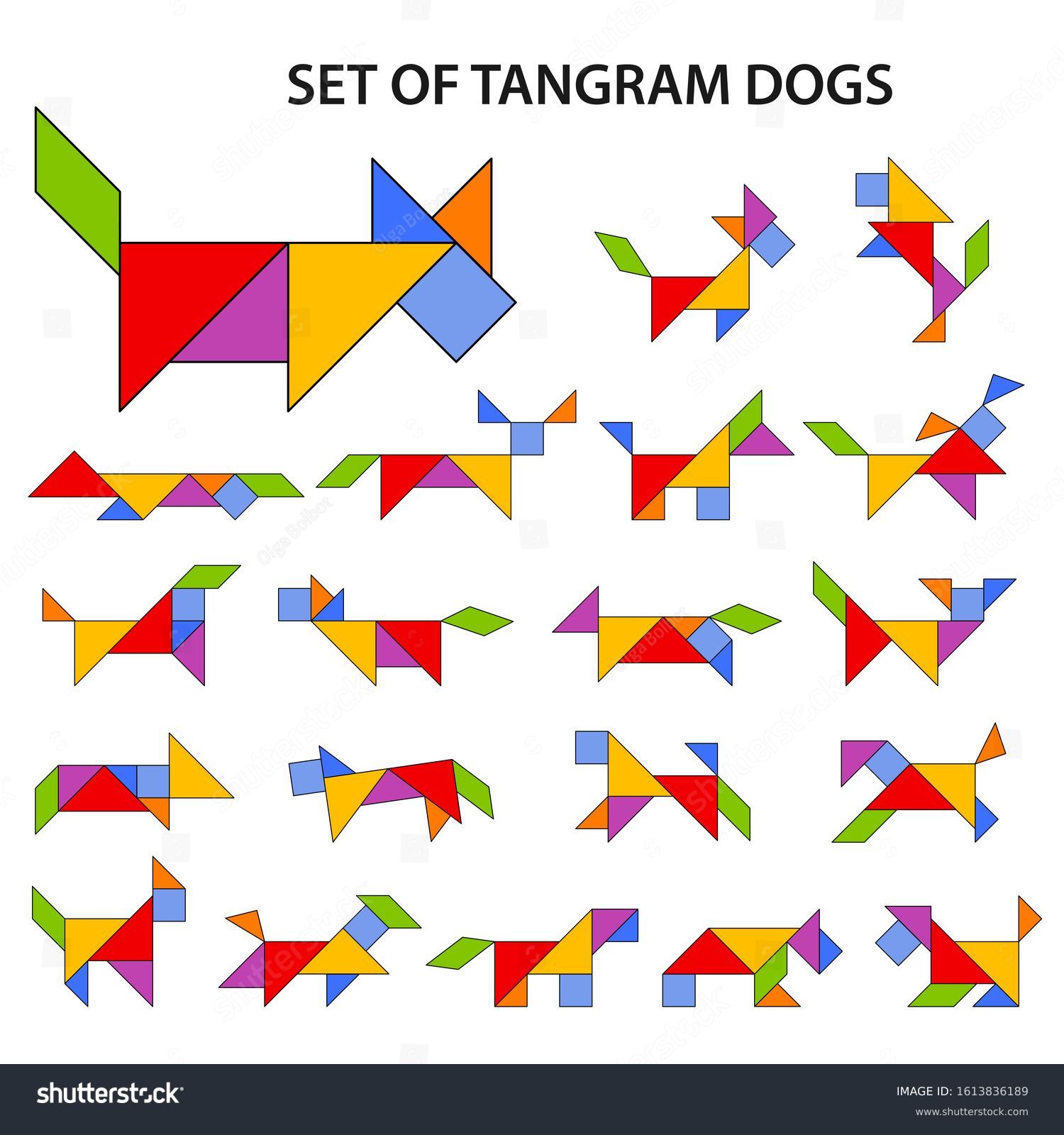 196 Dog Tangram Images, Stock Photos & Vectors | Shutterstock