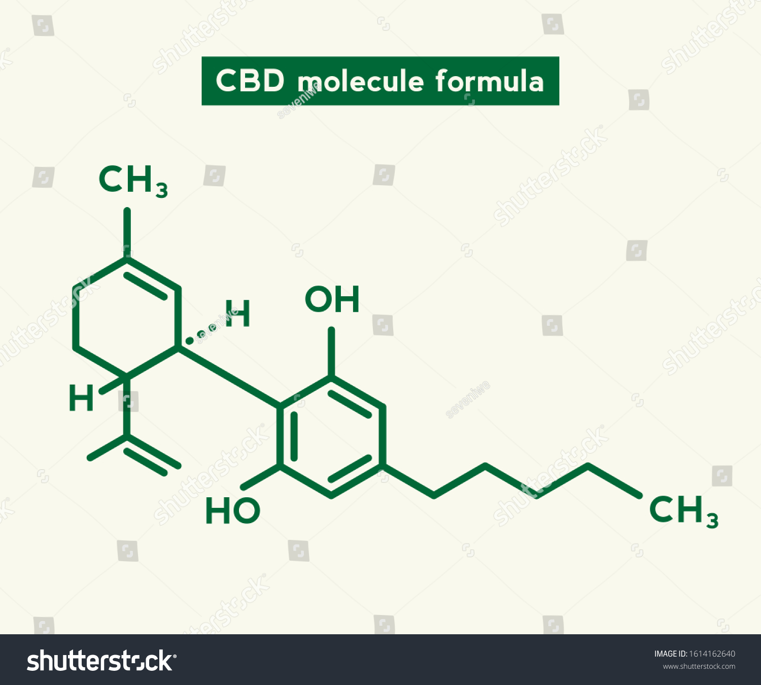 Cannabidiol Cbd Molecule Illustration Science Chemical Stock Vector ...