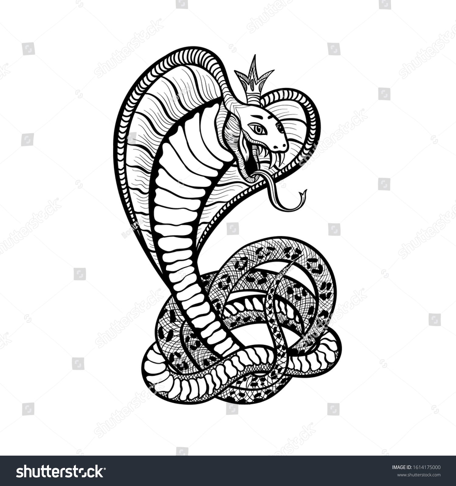 Snake Tattoo Art Design Vector Cobra Stock Vector (Royalty Free ...