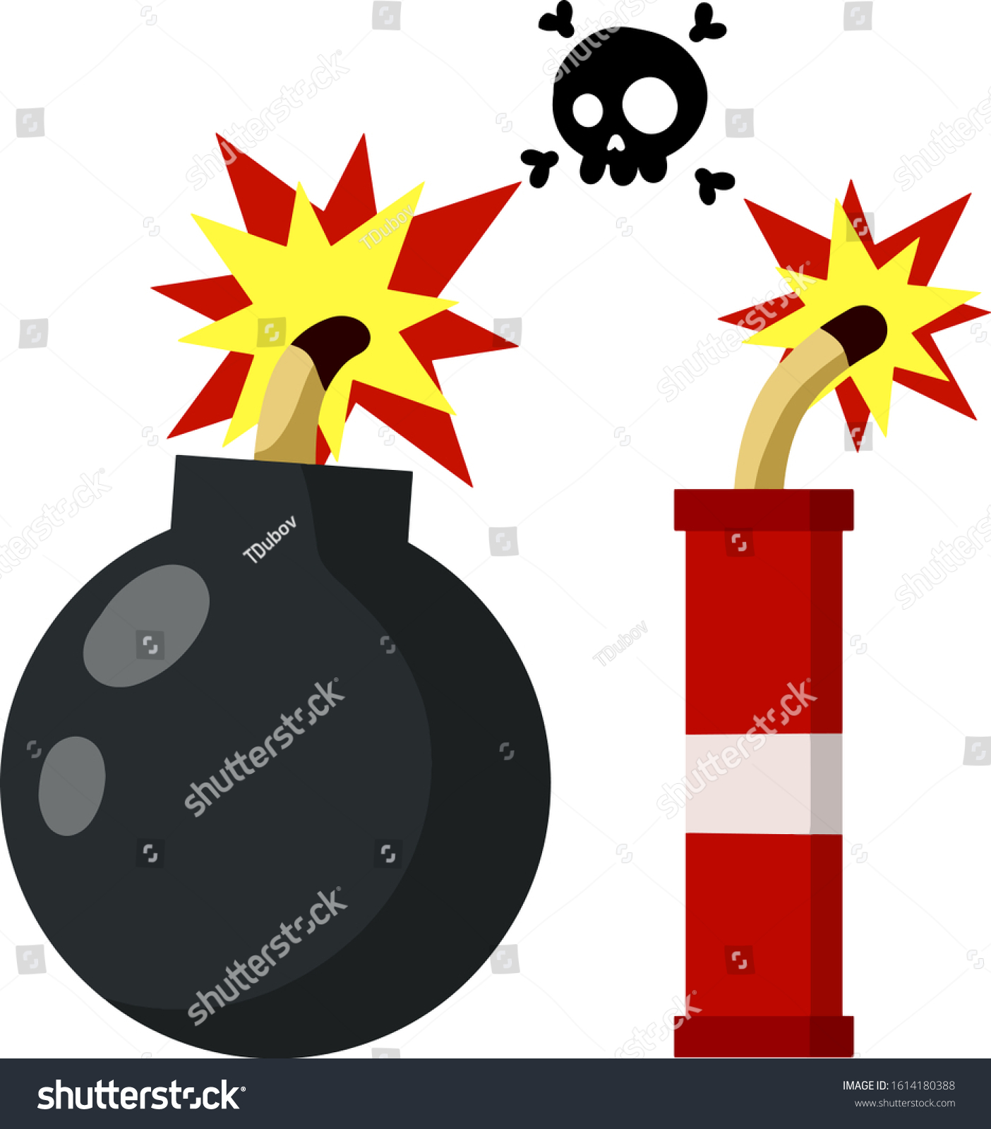 Bomb Explosive Objects Red Stick Dynamite Stock Vector (Royalty Free ...