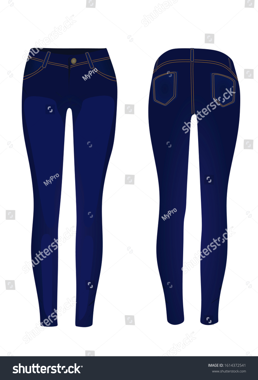 Blue Jeans Pants Vector Illustration Stock Vector (Royalty Free ...